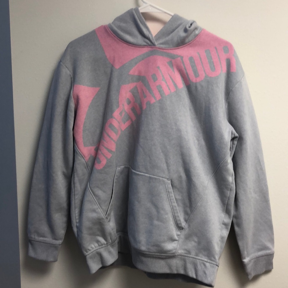 Pink and gray Under Armour sweatshirt